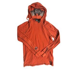 Harley Davidson Sweater Pullover Hoodie Orange Woman’s Size Large